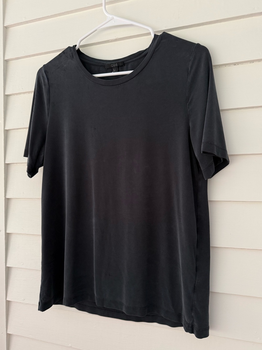 COS Dark Gray Short Sleeve Top Women’s Small Minimalist Basic Tee